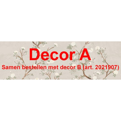 Colorker Enya Decor-strip - 31.6x100cm - 9.4mm - gerectificeerd - decor A - mat nude
