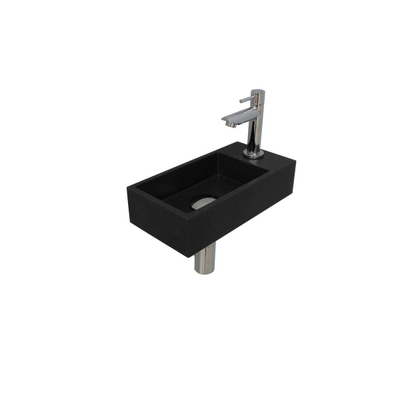Ink Versus pack lave-mains – 36 x 18 x 9 cm – quartz noir – perçage à droite – robinet chromé