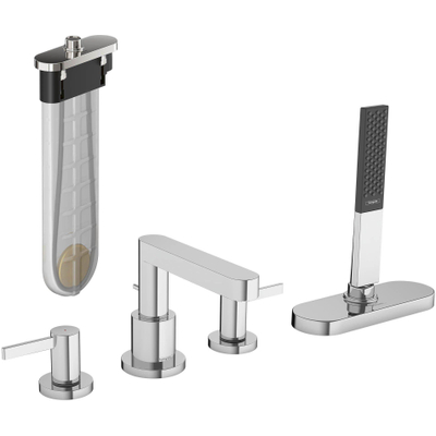 Hansgrohe Finoris Afdekset 4-gats badkraan - met s-box - hoogglans chroom
