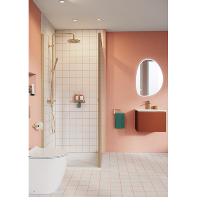 Crosswater Clear 6 Zijwand - 100x195cm - 6mm - helder veiligheidsglas - messing geborsteld
