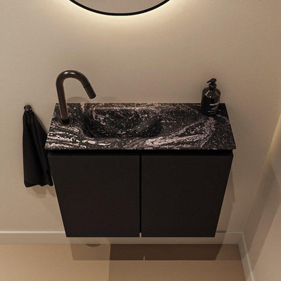 MONDIAZ TURE-DLUX 60cm toiletmeubel Urban. EDEN wastafel Lava positie links. Met 1 kraangat.