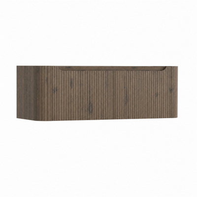 H&R Badmeubelen Juice Wastafelonderkast - 120x45x40cm - afgeronde hoeken - 3D-front - 2 lades - geïntegreerde greep - tucson oak