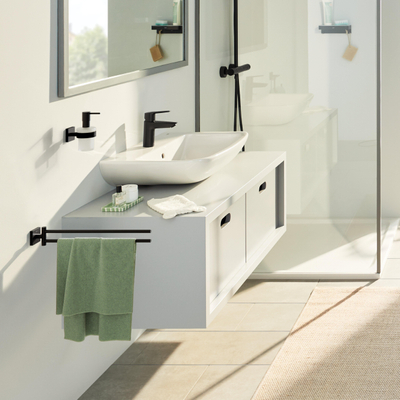 GROHE Start Cube porte-serviettes - 43.8cm - 2 bras - orientable - noir mat