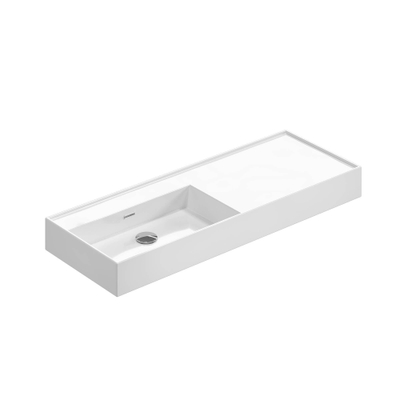 Thebalux twenty 2.0 Lavabo - 120cm - céramique - cuve à gauche - sans trou de robinet - blanc brillant