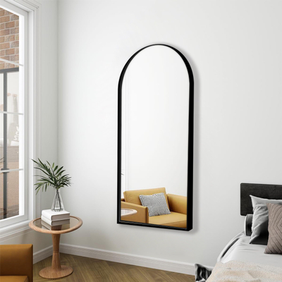 Saniclass Curve miroir en pied – 76 x 162 cm – avec cadre – Noir mat