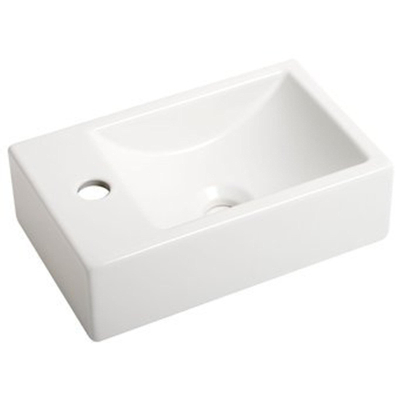 Plieger Houston Lave-mains avec vasque droite 37x23cm avec trou de robinet gauche blanc mat