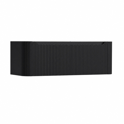 H&R Badmeubelen Juice Wastafelonderkast - 120x45x40cm - afgeronde hoeken - 3D-front - 2 lades - geïntegreerde greep - zwart mat