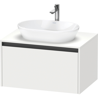 Duravit Ketho.2 Wastafelonderbouwkast - inclusief consoleplaat - met 1 lade - 80x55x45.9cm - met handgreep antraciet - wit mat