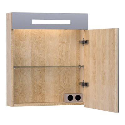 BRAUER Promise spiegelkast – 59x70x15 cm – directe LED – rechtsdraaiend – Sunlit