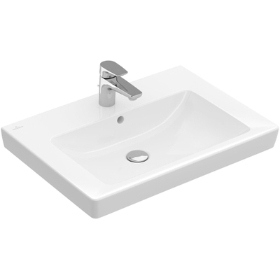 Villeroy & Boch Subway 2.0 meubelwastafel - 65x47cm - 1 kraangat - met overloop CeramicPlus - White Alpine (glans wit)
