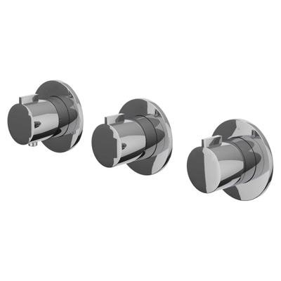 IVY Pact Ensemble de douche pluie - encastré - symmetry - 2 robinets d'arrêt - bras mural 40 cm - tête de douche slim 30 cm - barre de douche avec sortie - flexible de douche 150 cm - douchette stick - Chrome