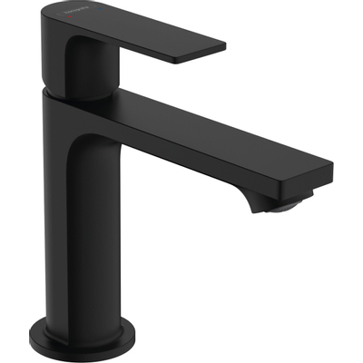 Hansgrohe Rebris e 1 greeps wastafelkraan - 110 met trekwaste - mat zwart