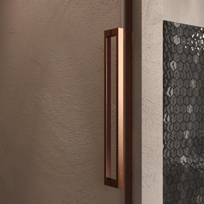 BRAUER Stellar Porte de niche - 2 pièces - 100x200cm - porte battante - revêtement verre - réversible - verre clair - cuivre brossé PVD