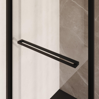 BRAUER Luminis Douchecabine - 90x90x200cm - 2-delig naar binnen draaiend - helder glas - omkeerbaar - incl. glascoating - mat zwart