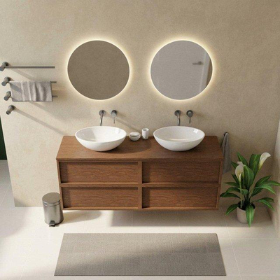 Saniclass Holz Frame Meuble bas de salle de bains - 160x45x60cm - 4 tiroirs - walnut pure