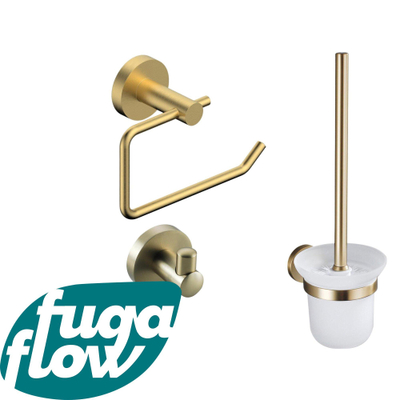 FugaFlow Eccelente Acces Toiletset 3-delig geborsteld Messing PVD