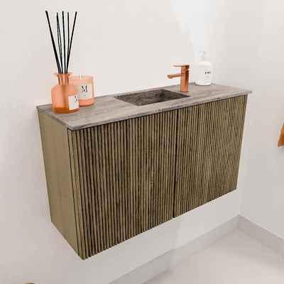 Mondiaz JOYA-DLUX Meuble de toilette 70cm - couleur Dusk - Vasque FAYE position Milieu 1 trou de robinet couleur Oza