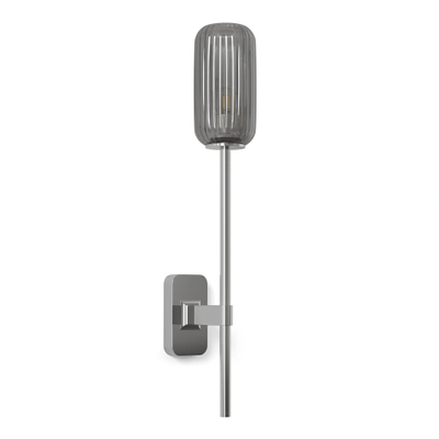 Astro Tacoma Single Grande Applique/Plafonnier - 230V - IP44 - cylindre - cannelé - verre fumé - chrome