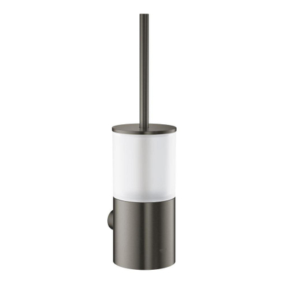 GROHE Atrio Toiletborstelhouder - wandmontage - rond - gesloten - brushed hard graphite
