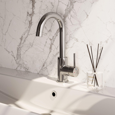 BRAUER Stripe Mitigeur lavabo haut en applique - bec rond pivotant - modèle A - chrome