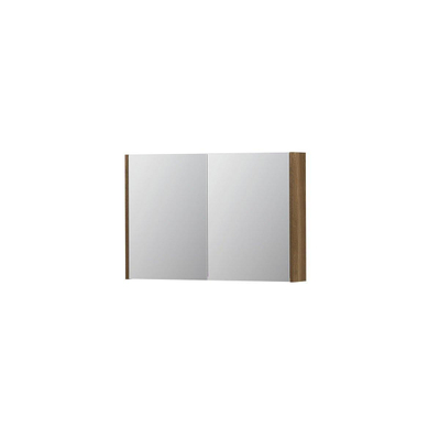 INK SPK1 spiegelkast – 90x60x14 cm – 2 deuren, dubbelzijdige spiegeldeuren – Massief eiken Aqua