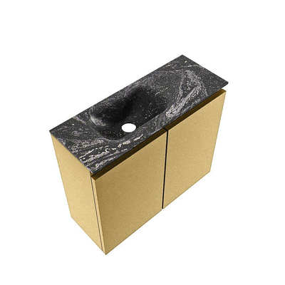 MONDIAZ TURE-DLUX 60cm toiletmeubel Oro. EDEN wastafel Lava positie links. Met 1 kraangat.