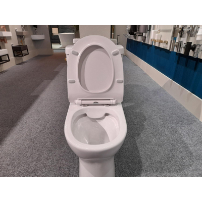 GO by Van Marcke Gustav PACK WC au sol sortie H 18 cm réservoir avec mécanisme de chasse Geberit porcelaine blanche avec abattant fin softclose et takeoff