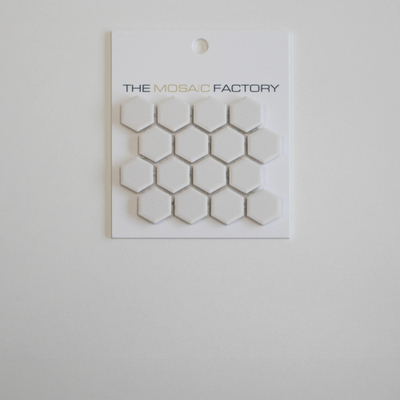 ÉCHANTILLON The Mosaic Factory London carreau mosaïque 2,3x2,6x0,5cm pour sol pour intérieur et extérieur Hexagone Céramique Super Blanc