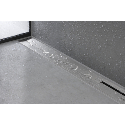 Hansgrohe RainDrain Flex Caniveau de douche - 80cm - raccourcissable - montage mural - brushed stainless steel