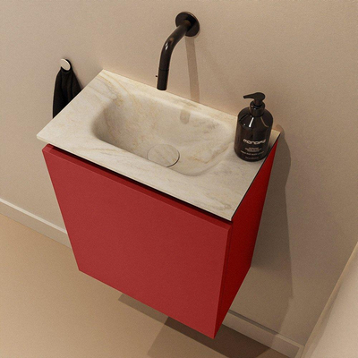 MONDIAZ TURE-DLUX 40cm toiletmeubel Fire. EDEN wastafel Ostra positie midden. Zonder kraangat.