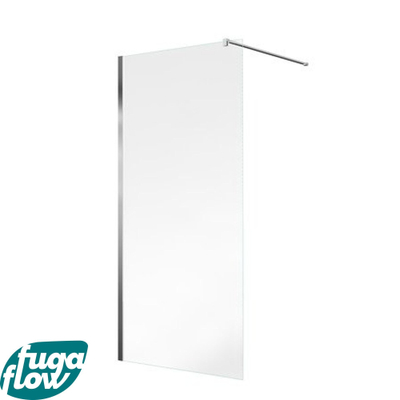 FugaFlow Efficiente Vetro douche à l'italienne salle de bain - 140x200cm - verre clair - chrome