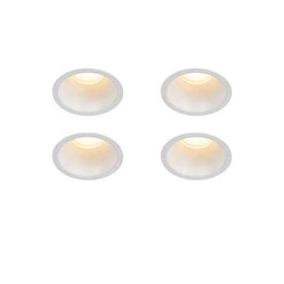 QAZQA Dept spot encastrable - set de 4 - 7,8x7,8x6,5cm - dimmable - IP44 - blanc mat