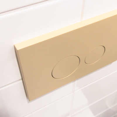 QeramiQ Push Plaque de commande - pour réservoir encastré Geberit UP320 - double chasse - boutons ronds - plastique beige