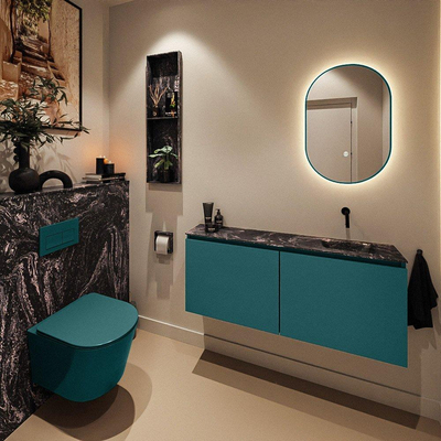 MONDIAZ TURE-DLUX meuble WC 120 cm Smag. EDEN lavabo Lava position droite. Sans trou de robinet.