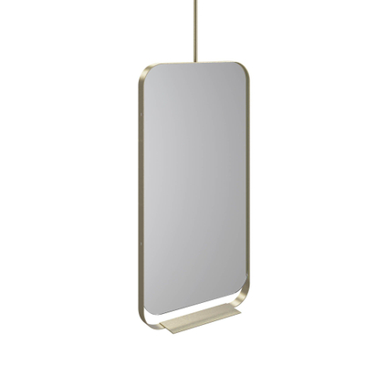 Thebalux Contour spiegel 50x70x15.2cm ovaal met planchet en telescoopstang goud mat