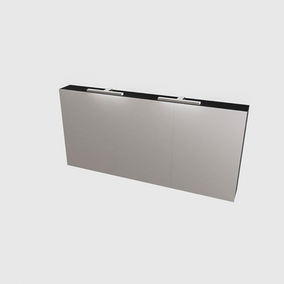 Mondiaz CUBB Armoire de toilette avec miroir - 150x70cm - 3 portes - Urban (Noir)