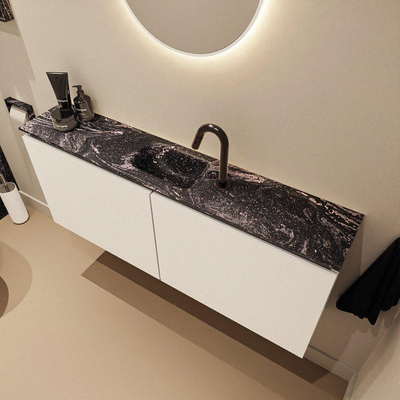 MONDIAZ TURE-DLUX 120cm toiletmeubel Talc. EDEN wastafel Lava positie midden. Met 1 kraangat.