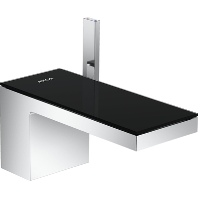Hansgrohe AXOR MyEdition robinet de lavabo 70 avec verre noir avec garniture push-open saillie 15,1cm chrome