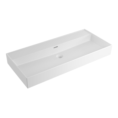 Saniclass Legend Meubelwastafel - 101x47x13cm - met overloop - 1 wasbak - 0 kraangaten - keramiek - mat wit