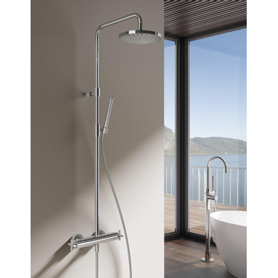 Hotbath Get together SDS3 Thermostatische regendouche - met 20cm ronde hoofddouche 3 standen ronde handdouche - met glijstang - hoogglans chroom OUTLETSTORE