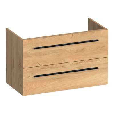 BRAUER Trust wastafelonderkast ondiep 80 excl. opbouwgrepen 2 softclose lades en 1 sifon uitsparing - Forest Tan