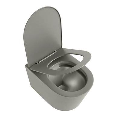 MONDIAZ LAVIE wandclosetpack - 36x53cm - diepspoel - rimless - Smoke (grijs) - softclose - quick-release - toiletzitting - Smoke (grijs)