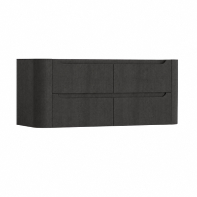 H&R Badmeubelen Juice Wastafelonderkast - 120x45x50cm - afgeronde hoeken - 4 lades - geïntegreerde greep - basalt