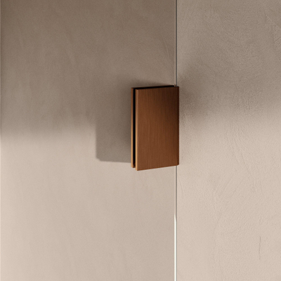 BRAUER Void Carving Nisdeur - 2-delig - 190x200cm - 70cm draaideur aan muur - glascoating - omkeerbaar - helder glas - geborsteld koper PVD