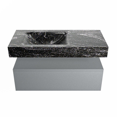 MONDIAZ ALAN - DLUX Badkamermeubelset - 100cm - onderkast - Plata - 1 lade - vrijhangende wastafel - wasbak links - 1 kraangat - Lava