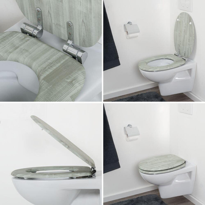 Tiger Titan Abattant de toilette avec couvercle MDF Gris