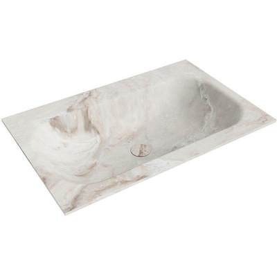 Mondiaz BIG SMALL Inbouwwastafel - B70xH1.2cm - 1 kraangat - wasbak Midden - solid surface Frappe mat (Multi)