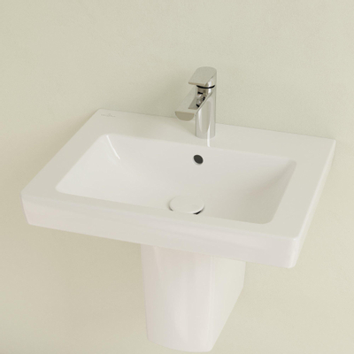 Villeroy & Boch Subway 2.0 wastafel - 55x47cm - 1 kraangat - met overloop - White Alpine (glans wit)