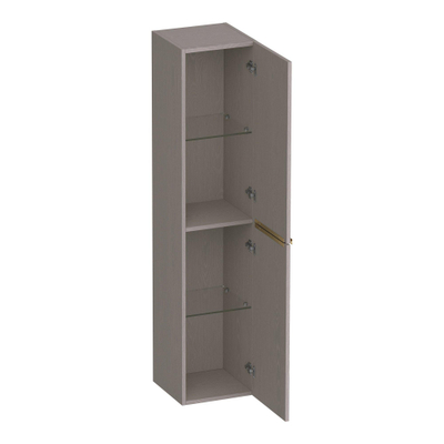 BRAUER Elevate armoire haute 160 sans poignées de pose avec 2 portes à ouverture gauche ou droite Gris Bois
