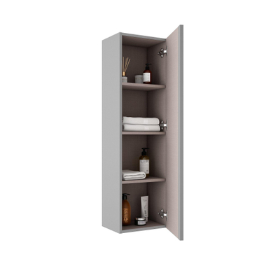 FugaFlow Eccelente Arredo Armoire colonne - 120x34.5x27.5cm - 1 porte - MDF - Greige mat (gris)